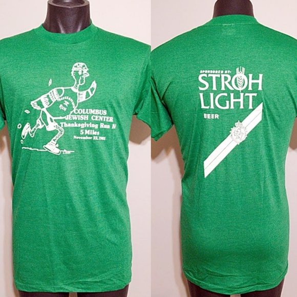 NOS Vintage 80s Columbus Ohio Jewish Thanksgiving Run Tee Shirt XL Single Stitch - Picture 1 of 11